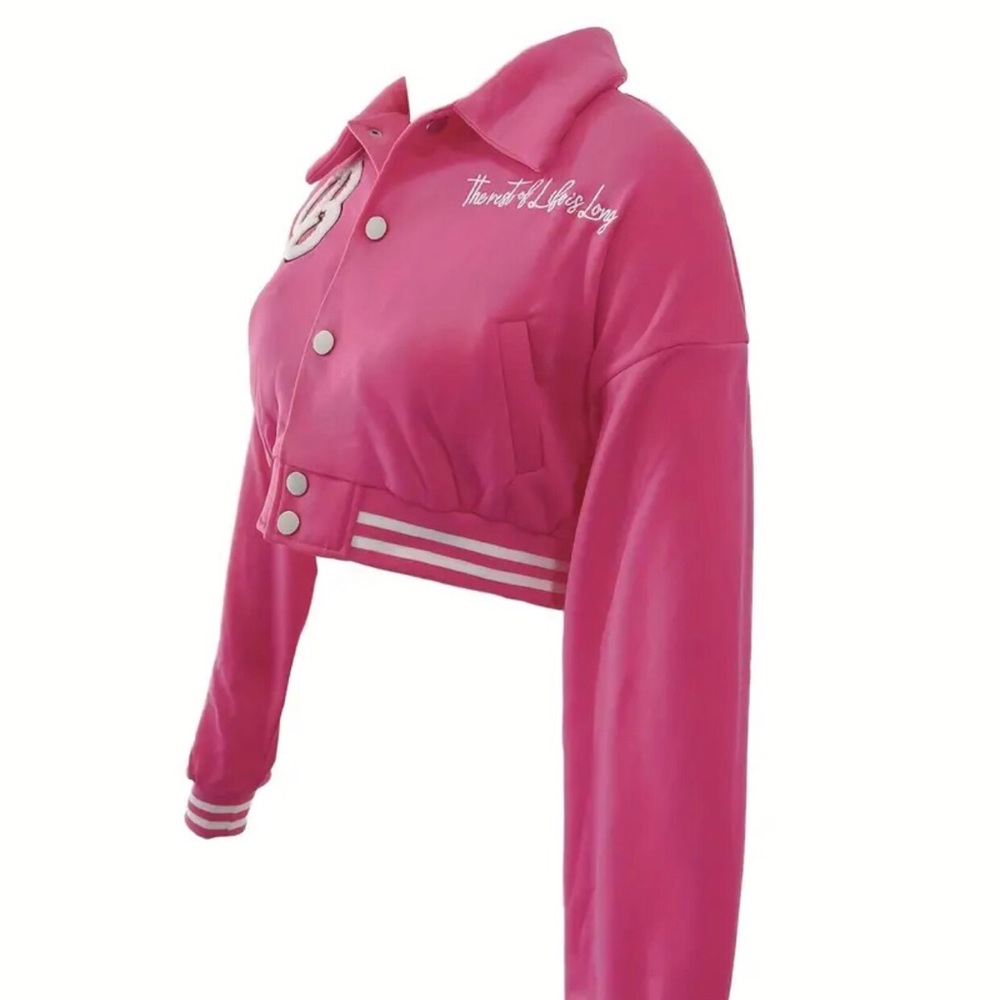 Barbie Cropped Letterman‘s Jacket - image 4